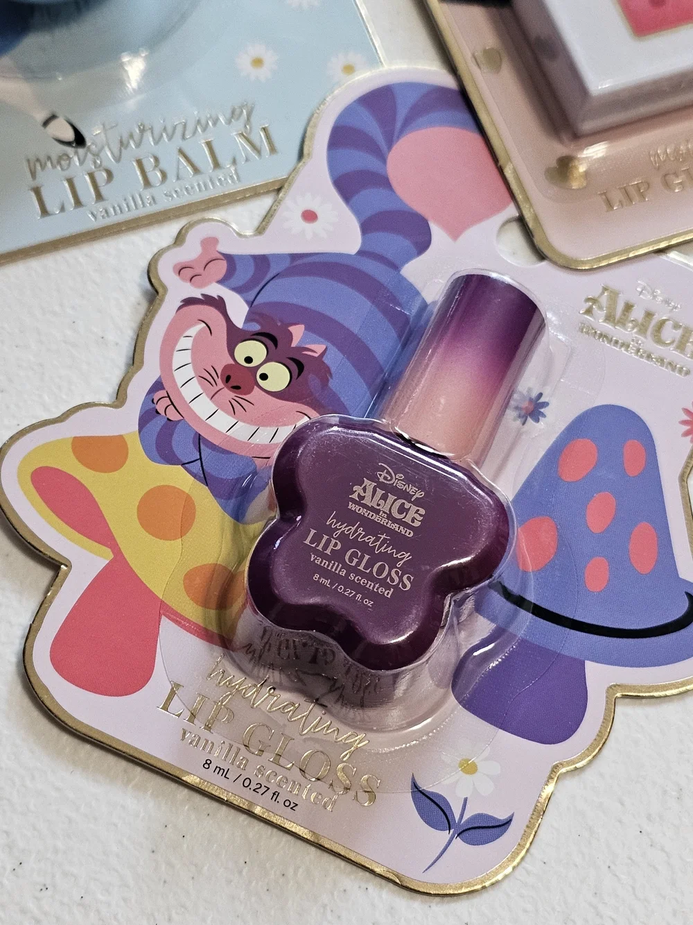 Disney Alice in Wonderland Lip Balm & Gloss Set - Light Blue, Pink, Purple